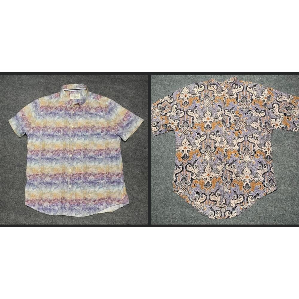Lot of 2 Men’s Button Up Shirts Unique Patterns-XL